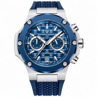 Чоловічий годинник Pagani Design PD-YS032 Silver-Blue-Blue Rubber з сапфіровим склом та механізмом SEIKO VK64