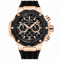 Чоловічий годинник Pagani Design PD-YS032 Rose Gold-Black з сапфіровим склом та хронографом SEIKO VK64