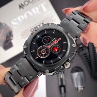 Розумний годинник Modfit Onyx Black Steel з AMOLED дисплеєм та додатковим ремінцем у подарунок