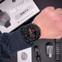 Розумний годинник Modfit Onyx Black Steel з AMOLED дисплеєм та додатковим ремінцем у подарунок