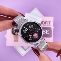 Розумний жіночий годинник Modfit Eclipse Silver Mesh з AMOLED дисплеєм та додатковим ремінцем
