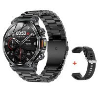 Чоловічий розумний годинник Modfit Titan-X Black Steel з вологозахистом IP67 та акумулятором 800 mAh