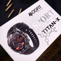 Чоловічий розумний годинник Modfit Titan-X Black Steel з вологозахистом IP67 та акумулятором 800 mAh