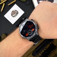 Чоловічий розумний годинник Modfit Titan-X Black Steel з вологозахистом IP67 та акумулятором 800 mAh
