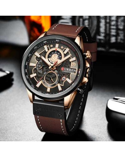 Купить Curren 8380 Black-Cuprum-Dark Brown