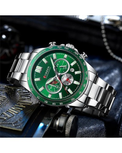 Купить Curren 8418 Silver-Green