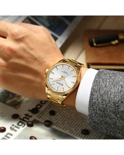 Купить Curren 8425 Gold-White