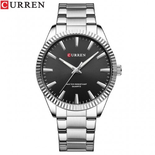 Купити Чоловічий наручний годинник Curren 8425 Silver-Black зі сталевим браслетом та мінеральним склом