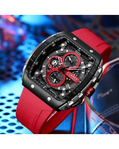 Купить Curren 8442 Silver-Black-Red