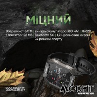 Розумний годинник Modfit Warrior Army Green — чоловічий смарт-годинник з захистом 5 ATM та автономністю до 5 днів