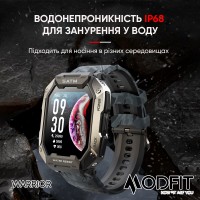 Розумний годинник Modfit Warrior Army Green — чоловічий смарт-годинник з захистом 5 ATM та автономністю до 5 днів