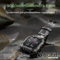 Розумний годинник Modfit Warrior Army Green — чоловічий смарт-годинник з захистом 5 ATM та автономністю до 5 днів