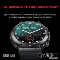Розумний годинник Modfit Hunter All Black 36 мм з функцією дзвінків та захистом IP68