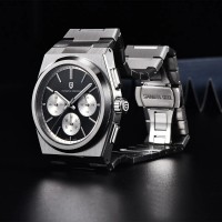 Чоловічий годинник Pagani Design PD-1761 Silver-Black з сапфіровим склом та механізмом SEIKO VK63