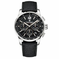 Чоловічий годинник Pagani Design YS008 Silver-Black з сапфіровим склом та хронографом SEIKO VK63