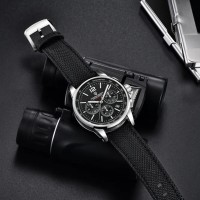 Чоловічий годинник Pagani Design YS008 Silver-Black з сапфіровим склом та хронографом SEIKO VK63