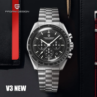 Чоловічий годинник Pagani Design PD-1701 Silver-Black з сапфіровим склом та механізмом Seiko VK63