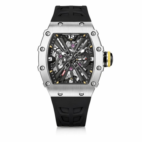 Купити Чоловічий годинник Pagani Design PD-1738 Silver-Black з сапфіровим склом та японським механізмом SEIKO