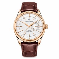 Чоловічий годинник Pagani Design PD-1689 Gold-White-Brown з сапфіровим склом та механізмом SEIKO VH65