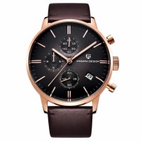 Чоловічий годинник Pagani Design PD-2720 Gold-Black-Brown з хронографом та механізмом SEIKO VK67