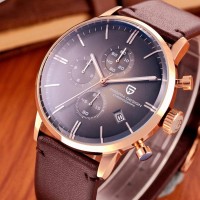 Чоловічий годинник Pagani Design PD-2720 Gold-Black-Brown з хронографом та механізмом SEIKO VK67