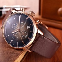 Чоловічий годинник Pagani Design PD-2720 Gold-Black-Brown з хронографом та механізмом SEIKO VK67