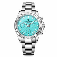 Чоловічий годинник Pagani Design PD-1727 Silver-Blue з сапфіровим склом та механізмом Seiko VK63
