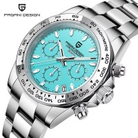 Чоловічий годинник Pagani Design PD-1727 Silver-Blue з сапфіровим склом та механізмом Seiko VK63
