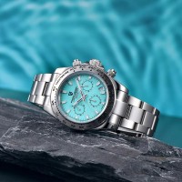 Чоловічий годинник Pagani Design PD-1727 Silver-Blue з сапфіровим склом та механізмом Seiko VK63