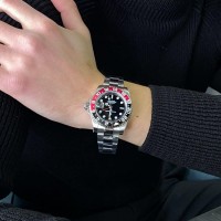 Чоловічий механічний годинник Pagani Design PD-1662 Silver-Black-Red з сапфіровим склом та GMT