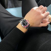 Чоловічий механічний годинник Pagani Design PD-1662 Silver-Black-Red з сапфіровим склом та GMT