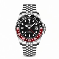 Чоловічий механічний годинник Pagani Design PD-1662 Black-Red з сапфіровим склом та GMT