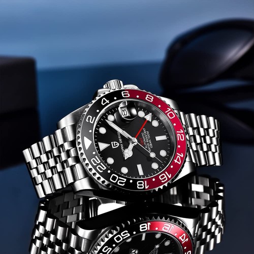 Купити Чоловічий механічний годинник Pagani Design PD-1662 Black-Red з сапфіровим склом та GMT