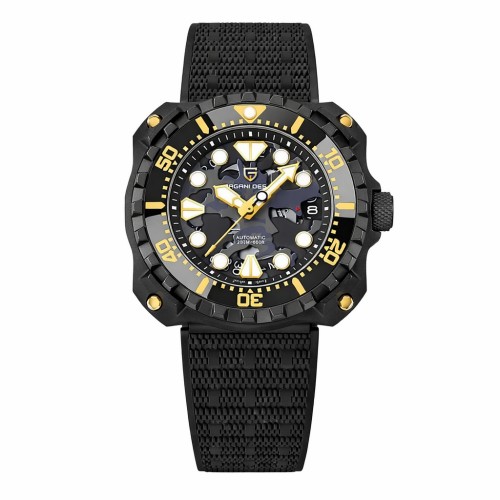 Купити Чоловічий годинник Pagani Design PD-YN009 Black-Camo Blue з сапфіровим склом та механізмом Seiko NH35