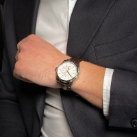 Чоловічий годинник Pagani Design PD-1689 Silver-White-Brown з сапфіровим склом та механізмом SEIKO VH65