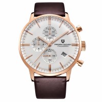 Чоловічий годинник Pagani Design PD-2720 Gold-White-Brown з хронографом SEIKO VK67