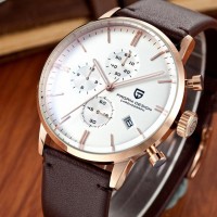 Чоловічий годинник Pagani Design PD-2720 Gold-White-Brown з хронографом SEIKO VK67