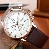 Чоловічий годинник Pagani Design PD-2720 Gold-White-Brown з хронографом SEIKO VK67