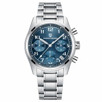 Чоловічий годинник Pagani Design PD-1773 Silver-Blue з сапфіровим склом та механізмом Seiko VK63