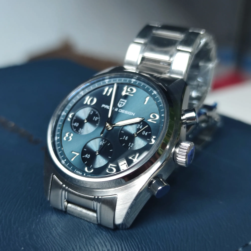 Купити Чоловічий годинник Pagani Design PD-1773 Silver-Blue з сапфіровим склом та механізмом Seiko VK63