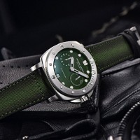 Чоловічий механічний годинник Pagani Design PD-1767 Silver-Green з сапфіровим склом та автопідзаводом