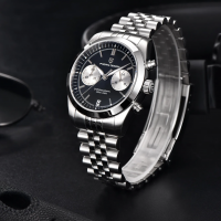 Чоловічий годинник Pagani Design PD-1775 Silver-Black з сапфіровим склом та механізмом Seiko VK64