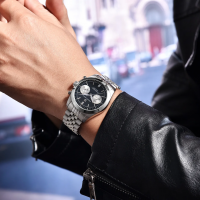 Чоловічий годинник Pagani Design PD-1775 Silver-Black з сапфіровим склом та механізмом Seiko VK64