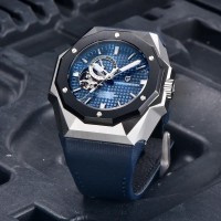 Чоловічий механічний годинник Pagani Design PD-YS010 Silver-Blue з сапфіровим склом та автопідзаводом