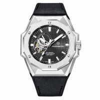Чоловічий механічний годинник Pagani Design PD-YS010 Silver-Black з сапфіровим склом та автопідзаводом