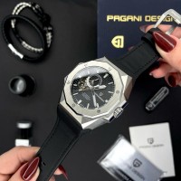 Чоловічий механічний годинник Pagani Design PD-YS010 Silver-Black з сапфіровим склом та автопідзаводом