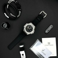 Чоловічий механічний годинник Pagani Design PD-YS010 Silver-Black з сапфіровим склом та автопідзаводом