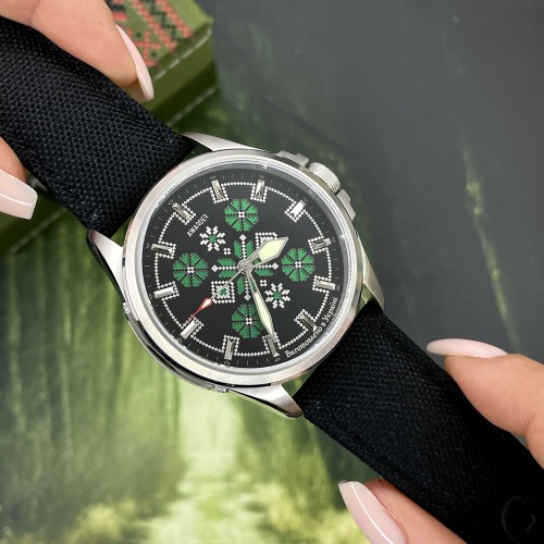 Купить Awarder Embroidery Silver-Green Black Battery 10ATM Купить Awarder Embroidery Silver-Green Black Battery 10ATM
