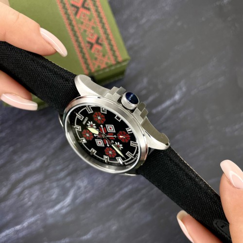 Купить Awarder Embroidery Silver-Red Black Battery 10ATM Купить Awarder Embroidery Silver-Red Black Battery 10ATM