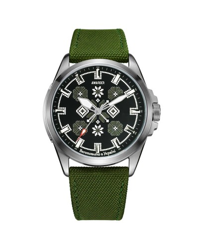 Купить Awarder Embroidery Silver-Army Green Green Battery 10ATM